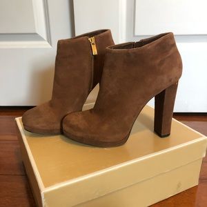 Michael Kors Cognac Suede Bootie